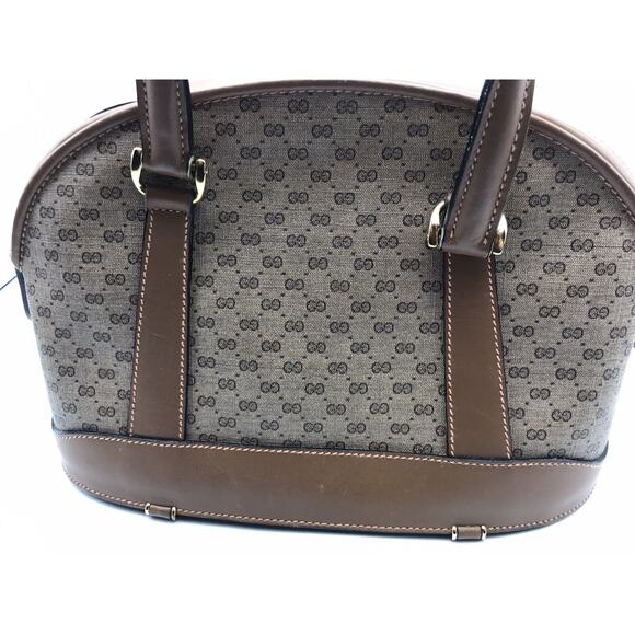 Authentic 1980's Gucci Supreme GG Monagram Coated Canvas Leather Trim Tan Purse - Picture 3 of 14